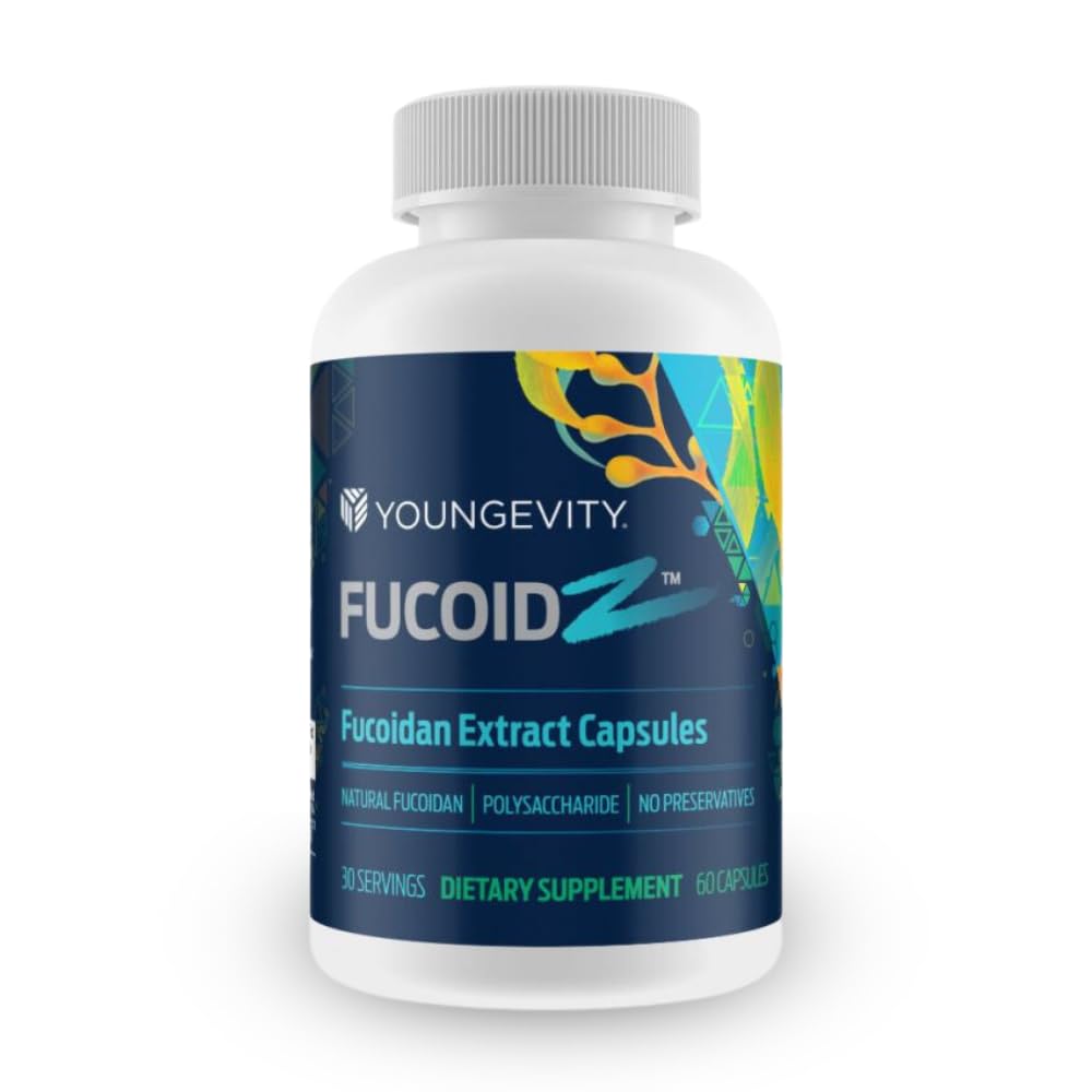 Youngevity FucoidZ - Pure Organic Marietech Fucoidan Extract & Co factors (Βιταμίνη C, Ψευδάργυρος, Βατόμουρο + Βοτανική Μείγμα) - Ανοσοποιητική Υποστήριξη - Σούπερ Αντιοξειδωτικό - 60 Κάψουλες