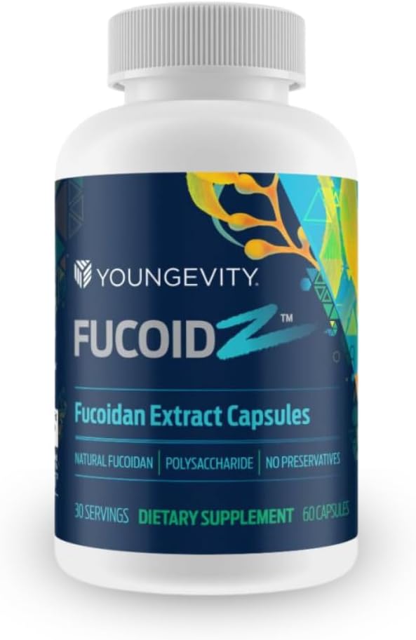 Youngevity FucoidZ - Pure Organic Maritech Fucoidan Extract & Cofactors (Vitamin C, Zinc, Elderberry + Botanical Blend) - Immune Support - Super Antioxidant - 60 Capsules