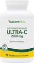 Natures Plus Ultra C W/Rose HIPS, Sustained salıverildi - 2000 mg, 90 Vejetaryen Tabletler - maksimum Potency Immune Support, Antioxy - Free-Radical Defense - Gluten-Free - 90 Servisler