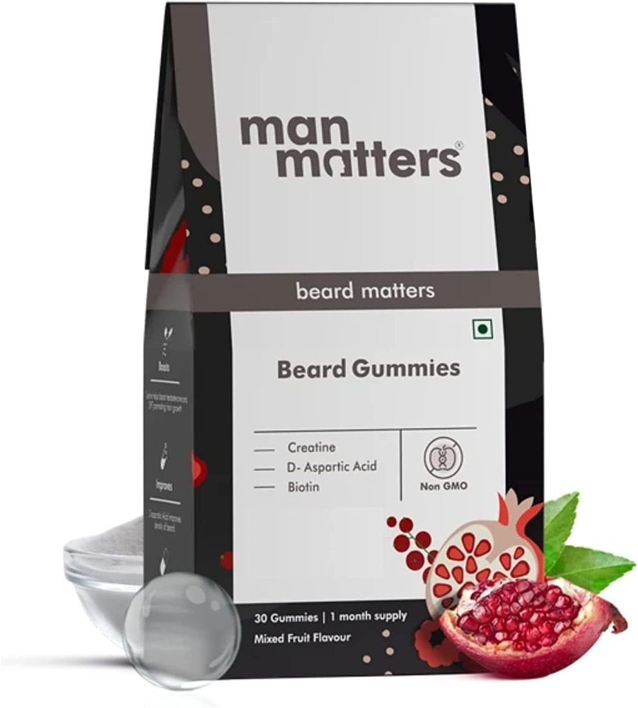 SENTA Man MaterS Beard Gummies for Men | 30 Gün Paketi | Kanen Ayıd, Stimulates Beard Follicles & improves Beard Influence | Biotin, D-aspartic Acid & Tinatine | Gelatin-Free,% 100 Vegan