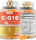 Χωρίς ζάχαρη CoQ10 200mg Gummies - Συνένζυμο Q10 w/Taurine, Βιταμίνη E, C, B6, B12, Ψευδάργυρος - Υψηλή απορρόφηση CoQ10 συμπλήρωμα για Αντιοξειδωτική, Κυτταρική Ενέργεια & Hear-t Υγεία, Vegan 120 C