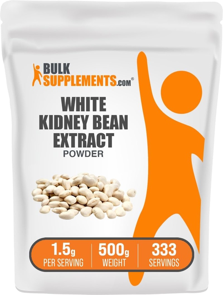 BulkSupplements.com White Kidney Bean Toz - White Kidney Bean Toz - Herbal Supplement - Gluten Free, 1.5g hizmet başına 500g (1.1 lbs) (1.5 $ 1)