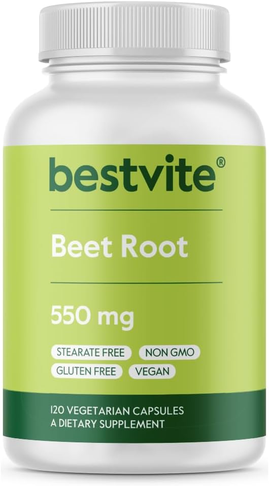 Beet Root 550 mg per Capsule (120 Vegetarian Capsules) - No Stearates - No Maltodextrin - No Fillers - Vegan - Non-GMO - Gluten Free