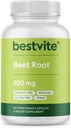 Beet Root 550 mg per Capsule (120 Vegetarian Capsules) - No Stearates - No Maltodextrin - No Fillers - Vegan - Non-GMO - Gluten Free