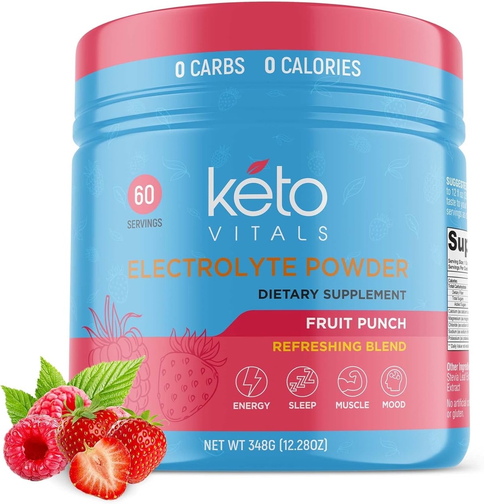 Keto Vitals Keto Electrolytes Toz | Keto-Friendly Electrolytes with P properties, Magnezyum, sodyum,dis | Electrolytes Sugar Free | Supplement Energy Drink Mix | Zero Calories, Zero Carbs