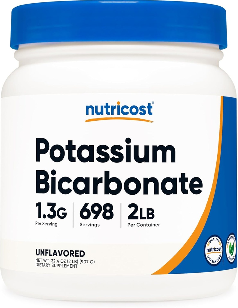 Nutricost Κάλιο διττανθρακική σκόνη 2 LB - Χωρίς γλουτένη, μη ΓΤΟ