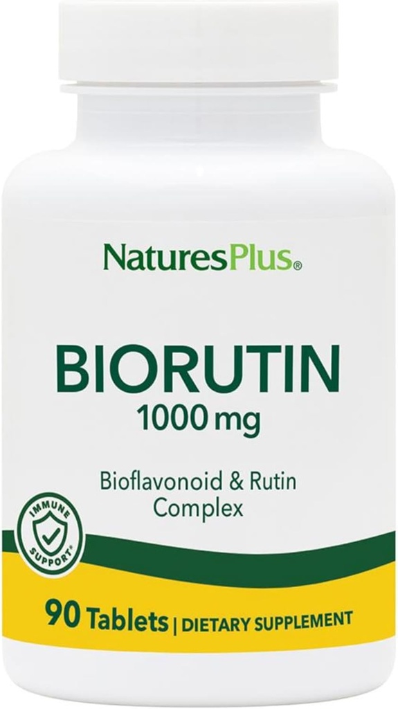 NaturesPlus Biorutin - 1000 mg, 90 Tablet - Biyoflavonoyak ve Rutin Kompleksi - Vejetaryen, Gluten Free - 90 Hizmetler