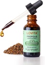 Lovita Bee Propolis Liquid Extract 500mg, 5:1 Σταγόνες ρητίνης με 18% Bioflavonoids, Χωρίς αλκοόλ Αντιοξειδωτικό, Ανοσολογική Υποστήριξη & Λαρύγγι Καταπραϋντικό, Χωρίς Γλουτένη, Μη ΓΤΟ, 1 Fl Oz (30 mL), 30 ημέρες προσφοράς