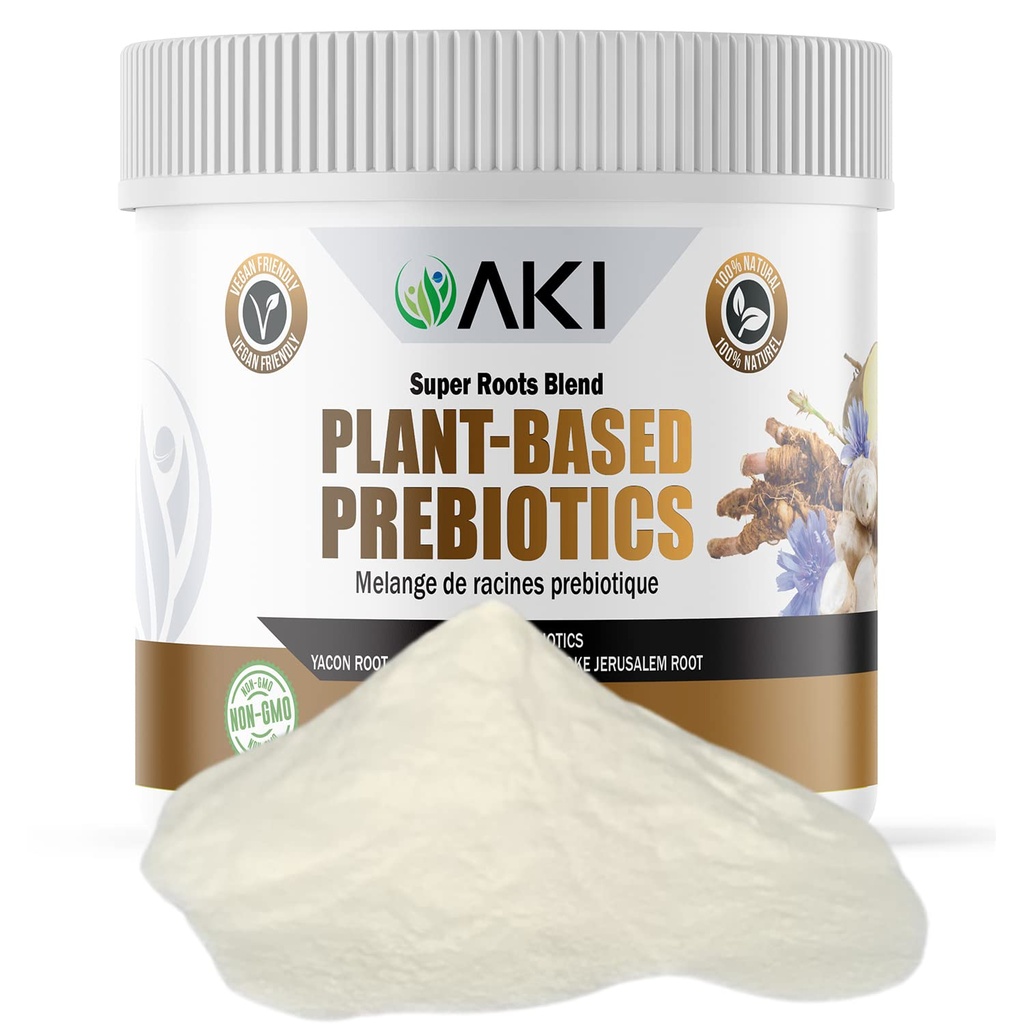 AKI Plant-Based Prebiyotik DNA (6oz/170g) - FOS & Inulin - Nourish Intestinal Flora & Immunity - Protein Shakes, Juice, Gluten & GMO Free