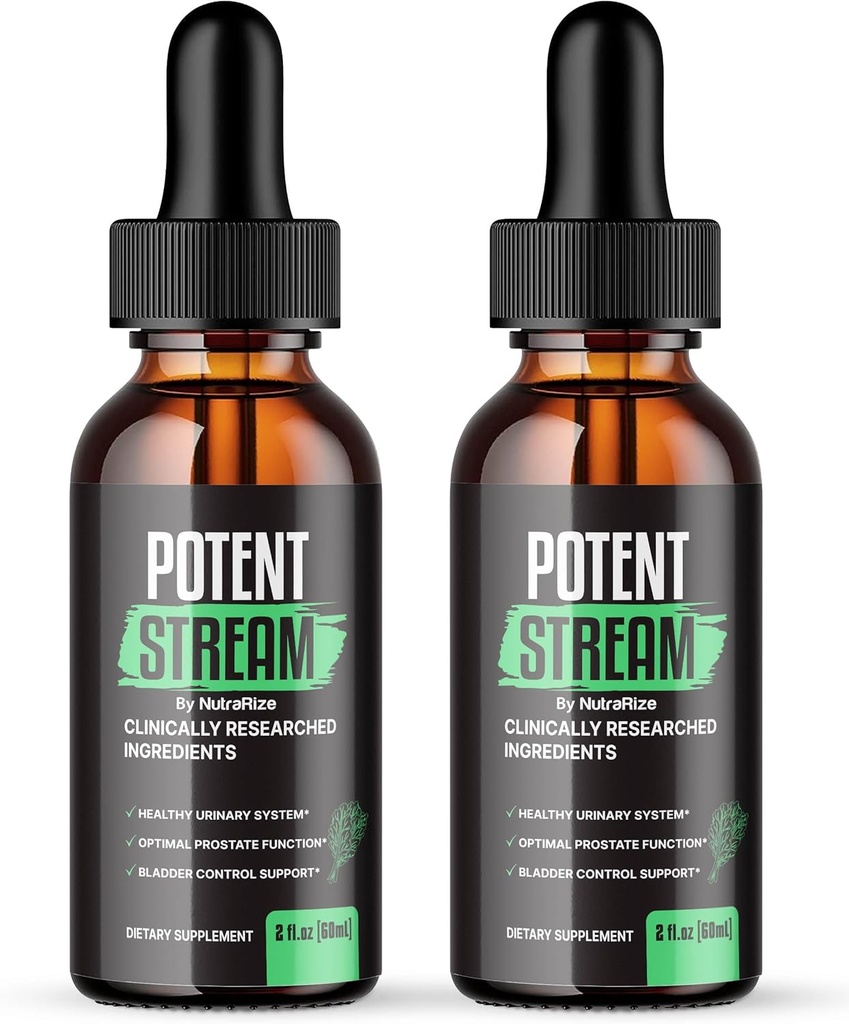 NutraRize ( 2 Potent Stream Drops, Advanced Prostate Supplement - Prostate Health için Doğal Destek, Maksimum Güçlü, Yorumlar (60 Hizmet)