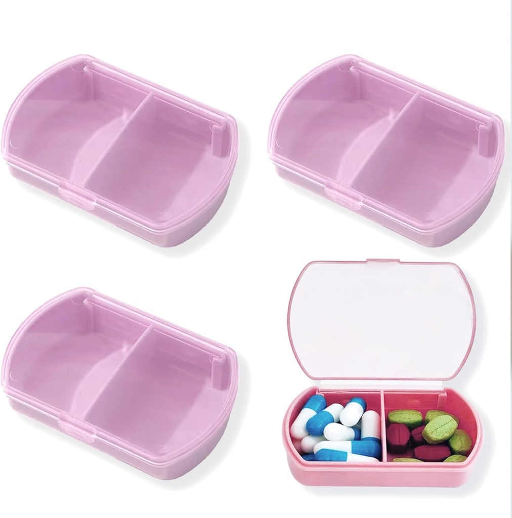 4PCS Μικρό Χάπια Υπόθεση Ταξιδιωτικό Χάπια Κουτί Χαριτωμένο Χάπια Διοργανωτής για την Αγορά Φορητό Καθημερινή Ιατρική Διοργανωτής 2 Διαμέρισμα Χάπια Κάτοχος για Βιταμίνες, Ιχθυέλαιο, Συμπληρώματα
