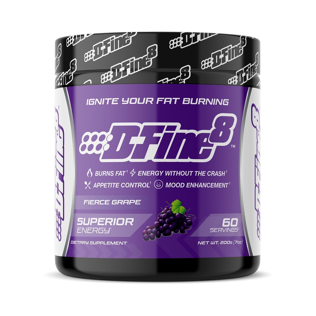 Termogenic Pre-Workout Energy Toz & Kedding Supplement, Boost Energy Mood & Focus, Sugar Free, Contains Senactiv, Endurance, 300 mg Caffeine, N-Acetyl-L-Tyrosine (Fierce Grape)