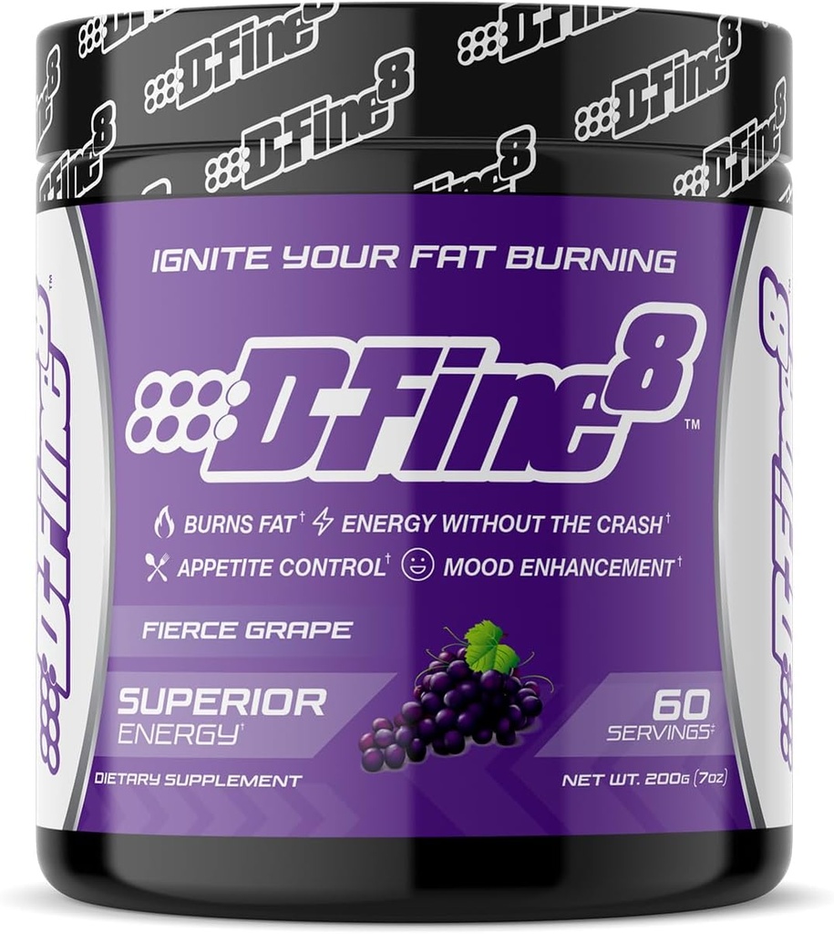 Termogenic Pre-Workout Energy Toz & Kedding Supplement, Boost Energy Mood & Focus, Sugar Free, Contains Senactiv, Endurance, 300 mg Caffeine, N-Acetyl-L-Tyrosine (Fierce Grape)