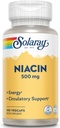 SOLARAY Niacin 500 mg, B3 | Skin Health, Nervous System & Circulation Support | 100ct