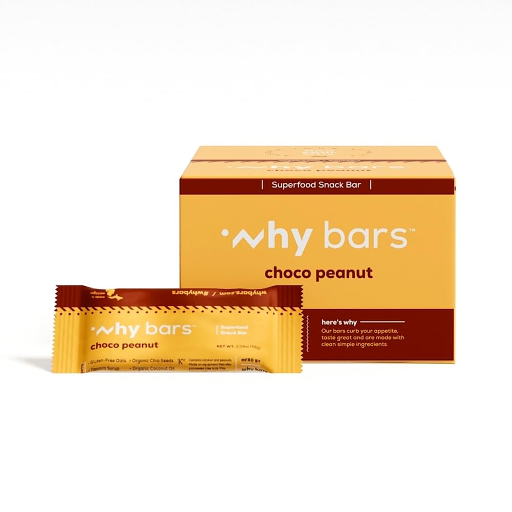Barlar, Protein Barlar, Chocolate Peanut Butter, 2.04 Ounce Bars ( 12 Protein Barları paketi) - Protein Bar Superfood, Gluten Ücretsiz, GMO, Organik, Vegan, Basit Malzemeler