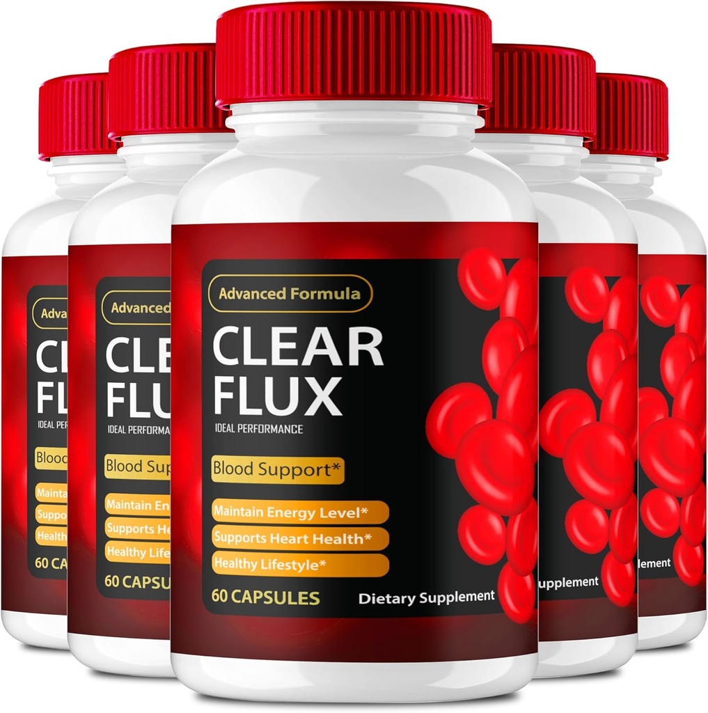 Clear Flux Supplement, Super Boost Clear Flux Supplement, Clear Flux Pills, Resmi Formula, Premium Support to maintain Stable Levels & Health Circulation, Clear Flux Health Reviews (5 Pack)