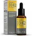 TALYA Vitamin D3 & K2 | Sıvı Vitamin D3 ile K2 Drops | 1000 IU | Immune Support - Güçlü Bones & Health | Non-GMO | Vegan | 60 Hizmet, 0.34 fl.oz
