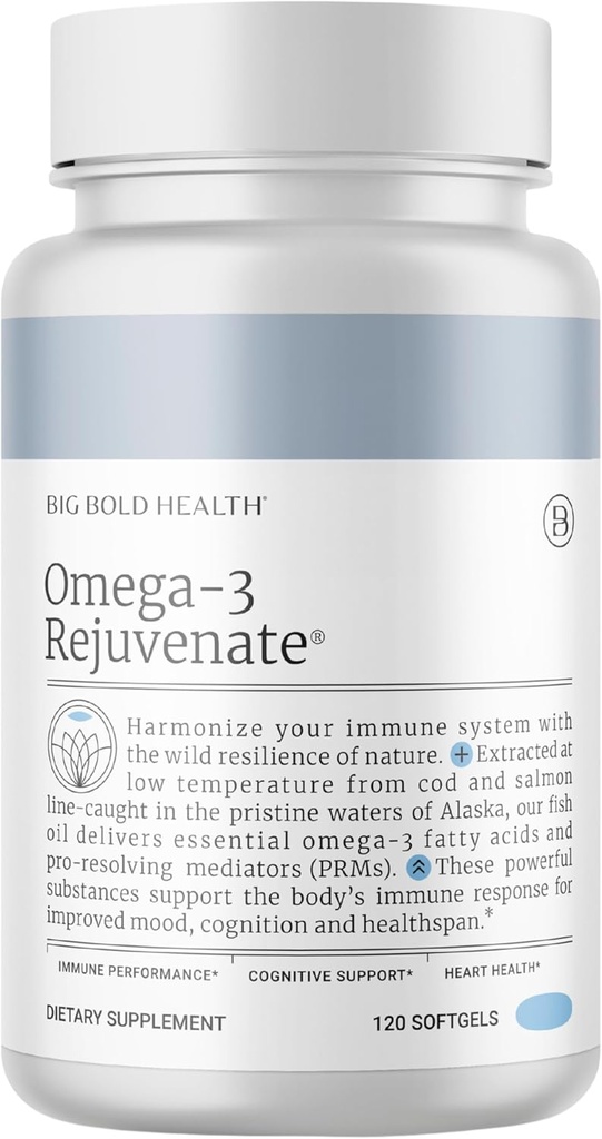 BÜYÜK BOLD SAĞLI Omega-3, PRMs ⎹ EPA, DHA, & DPA Fatty Asits mm Vitaminleri Immune Balance & Brain Wellness (120 Softgels) ile A ve D vitamini