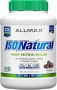 ALLMAX ISONATURAL Whey Protein Isolate, Chocolate - 5 lb - 27 Protein Per Scoop - Zero Fat & Sugar - 99 Lactose Free - Prebiyotiks - Yapay Flavors - Approx. 73 Hizmetler
