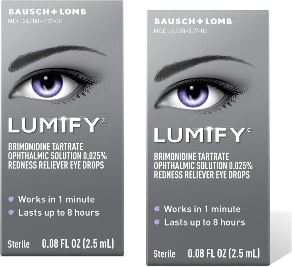 LUMIFY Redness Reliever Eye Drops 0.08 fl oz (2.5 mL) 2 paket