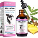 Köpekler için Collagen, Köpekler için Liquid Collagen, Dog Liquid Collagen Drops, Collagen with Biotin, MSM & Ginger Treatment Köpekler, Skin and Coat Supplement for Dogs, Dog Collagen 60 ml
