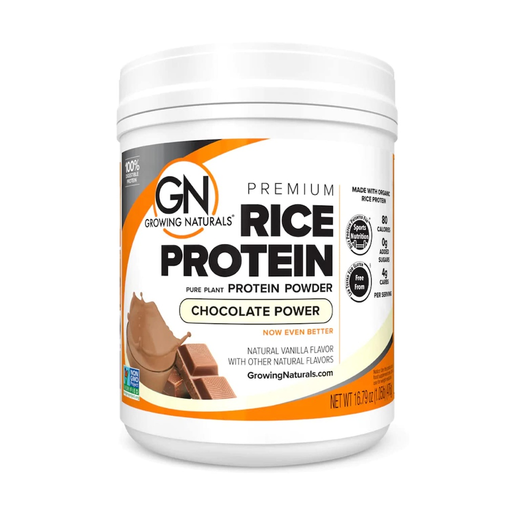 Doğals Organik Premium Rice Protein Toz, Çikolata Gücü, Non-GMO, Vegan, 16.8 Ounce