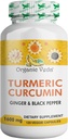 Organic Veda Turmeric and Ginger Caps 120 Pills - Βιολογική Κουρκουμίνη Κουρκουμίνης με Μαύρο Πιπέρι για Κοινή Υποστήριξη - Μη ΓΤΟ, Χωρίς Γλουτένη, Turmeric και Ginger Συμπλήρωμα (95% κουρκουμινοειδή)
