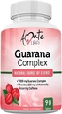 Amate Life Guarana Kompleksi - Guarana Kompleksi - Caffeine Energating Supplement - Energy Kaynağı - Mind Functions Supplement - 1000 mg of Guarana - 90 Tabletler