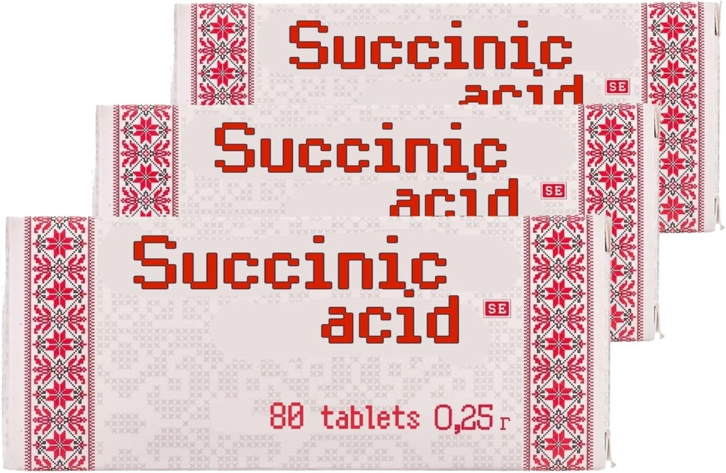 3 x Succinic Acid Amber Acid 80 Tablet - Toplam 240 Tablet