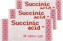 3 x Succinic Acid Amber Acid 80 Tablet - Toplam 240 Tablet