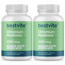 BESTVITE Chromium Picolinate 1000 Live (480 Vegetarian Capsules) (240 x 2) - Stearates - No Dicalcium Phosphate - Vegan - Gluten Free - Non-GMOMO