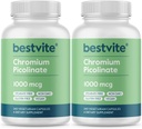 BESTVITE Chromium Picolinate 1000 Live (480 Vegetarian Capsules) (240 x 2) - Stearates - No Dicalcium Phosphate - Vegan - Gluten Free - Non-GMOMO