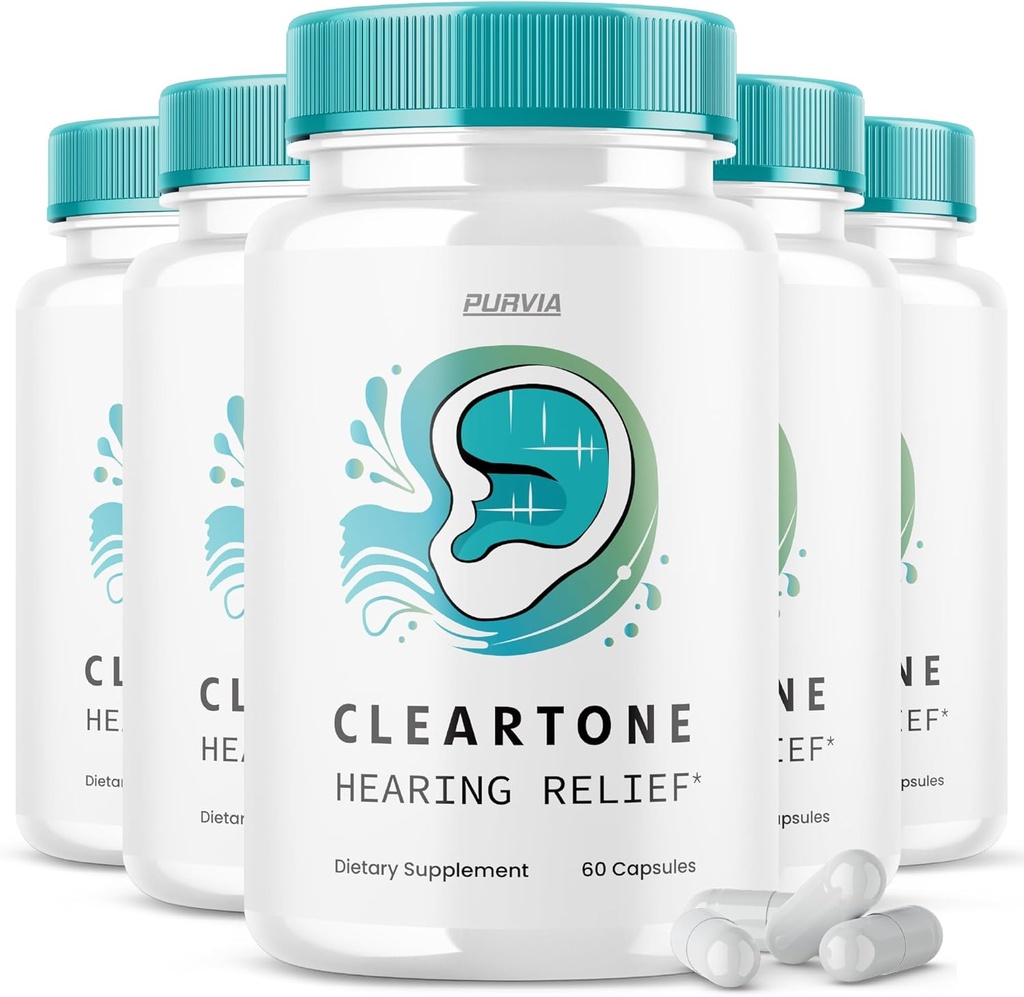(5 Pack) Cleartone Pills - Resmi Formula - Cleartone Tinnitus İşitme Destek Pills, Clear Tone Pills İşitme Yardımı En Güçlü Formula Clear Tone Advanced Vitamin Supplement (300 Capsules)