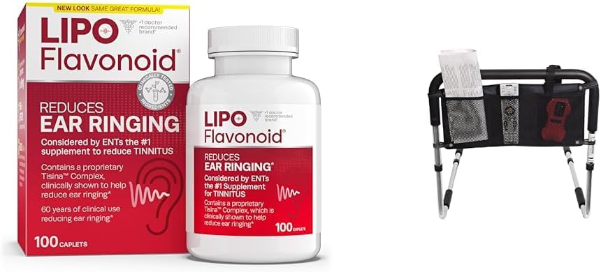 Lipo Flavono Tinnitus 100 Caplets & Bed Rail Accessory Pouch