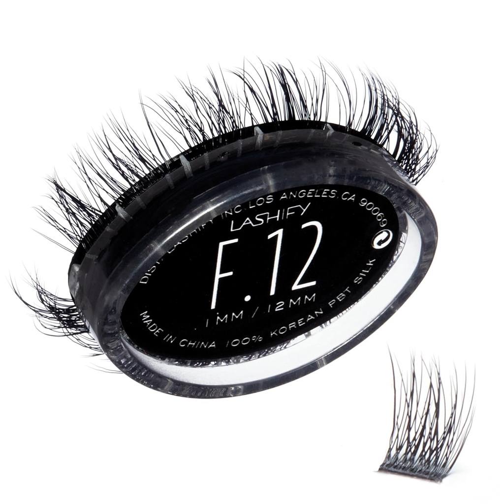 Lashify Fluffy 12mm Gossamer Eyelash Refill, Black, Easy DIY false Lashes To Add Fullness and Dimension
