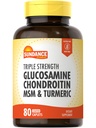 Sundance Glucosamine Chondroitin with MSM and Turmeric | 80 Caplets | Triple Strength Formula | Non-GMO and Gluten Free Supplement Supplement Supplement