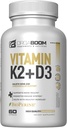 D3 K2 Kalsiyum Tamamı - D 5000 IU + Vitamin K2 MK7 100 mcg, Bone Strength & Heart Health Supplements for Women & Men, D3K2 Teeth Vitamins with Bioperine, US-Made Non-GMO 60 Cap
