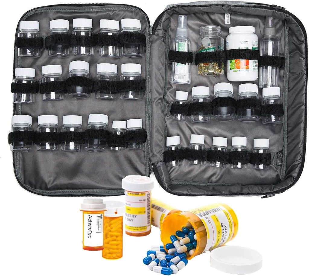 Tıp Bag Pill Women Drug Storage Organizasyon Prescription Med Manager Water Vitamin Drug Createing Case XL Large Locked Lockable Pretty Potable