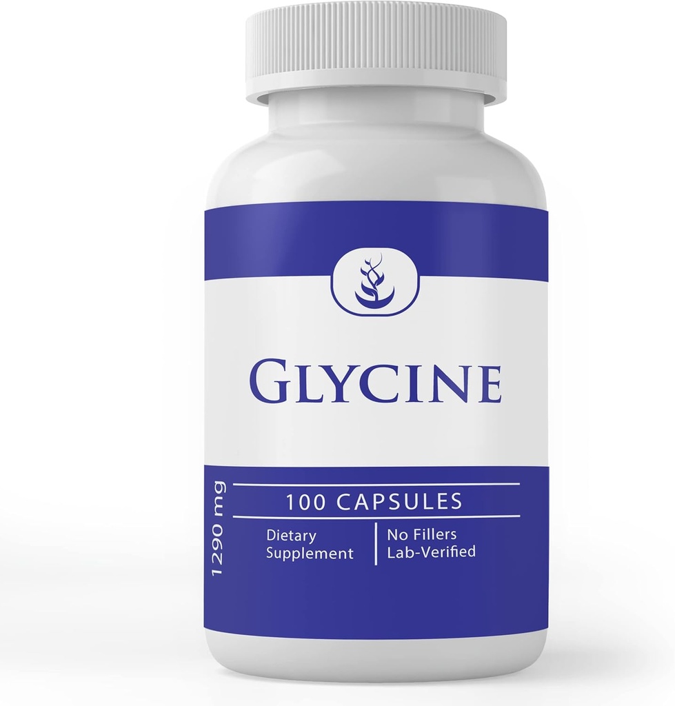 Pure Original Ingredients Glycine, (100 Capsules) Pure, No Additives Or Fillers, Lab Verified