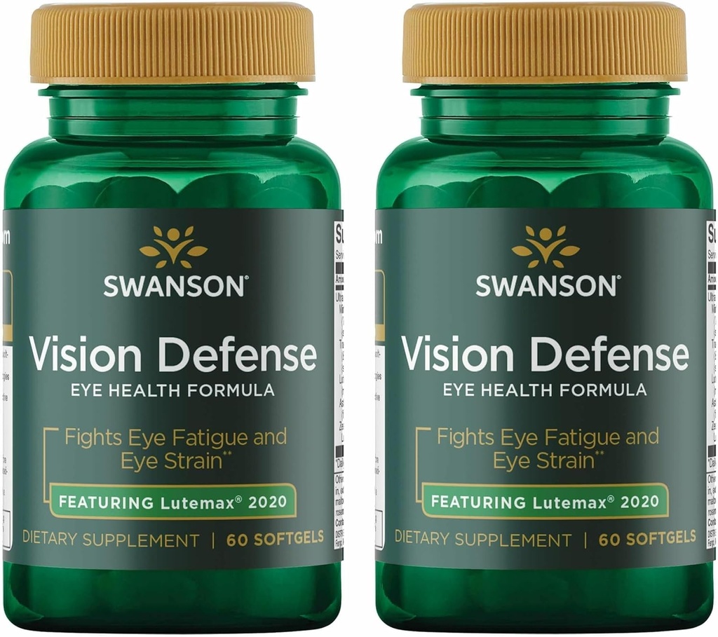 Swanson Vizyon Savunma Antioksit Vizyon Sağlık Supplement Lutein Zeaxanthin Astaxanthin Broccoli Extract Bilberry Extract 60 Softgels Sgels (2 Pack)