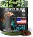Operation Good Boy Calming Chews for Dogs, Stress Relief Chews with Chamomile & Tryptophan for Relaxation – 90 μαλακές Θεραπείες, φυσικά συστατικά, Veteran Ιδιοκτησία - Μοσχάρι Γεύση