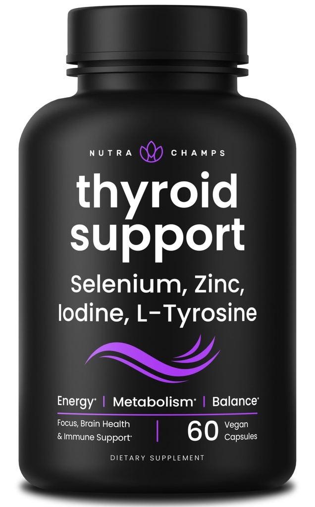 NutraChamps Yourroid Support & Adrenal Support Supplement 2in-1 Formula with Iodine & Ashwagandha for Energy, Metabolism, Focus, Adrenal Fatigue & Stress Relief, Cortisol Balance for Women & Men