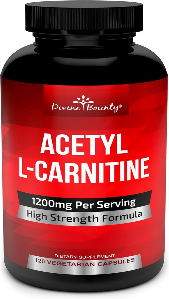 İlahi Bounty Acetyl L-Carnitine Capsules 1200 mg Oda başına - L Carnitine Supplement 120 Vegetarian Capsules