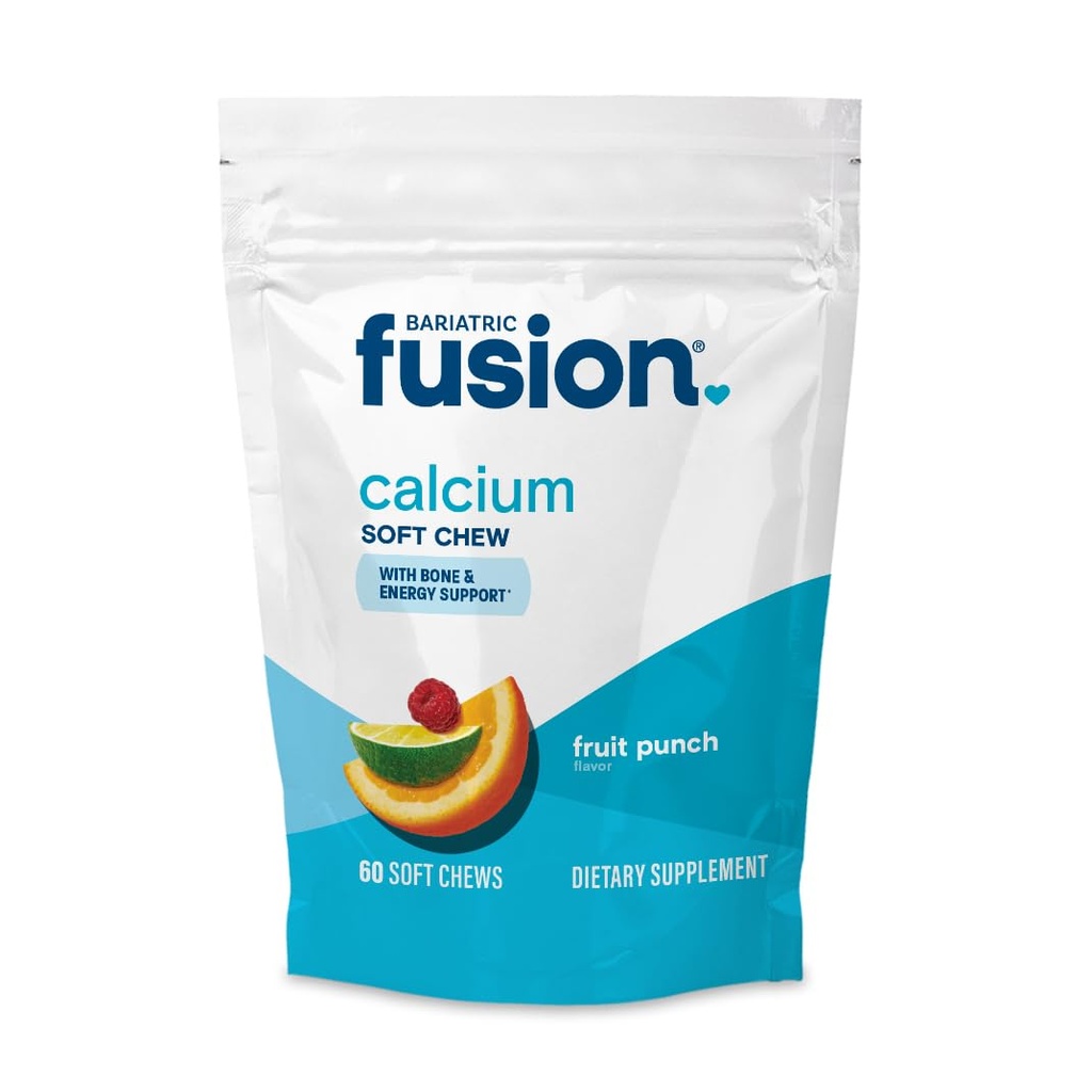 Bariatrik Fusion Bariatrik Kalsiyum Supplement Chews | Vitamin D3 Bariatrik Vitamini | Şeker Ücretsiz Chewable |500 mg | Meyve Zü | 60 Kont