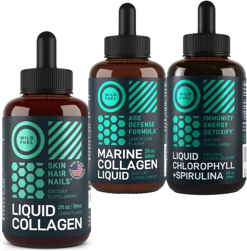 WILD FUEL Liquid Collagen, Marine Collagen ve Liquid Chlorophyll Beauty ve Wellness (1994)
