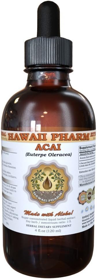 Acai Liquid Extract, Organic Acai (Euterpe Oleracea) Berries Tincture Supplement 4 oz
