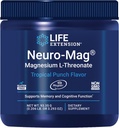 Life Extension Neuro-Mag Magnezyum L-Threonate Toz (Tropical Punch) - Ultra-Absorbable Magnezyum - Supports Memory, Focus, Cognitive Function & Mood - Gluten free, Non-GMO, Vegetarian (30 hizmet)
