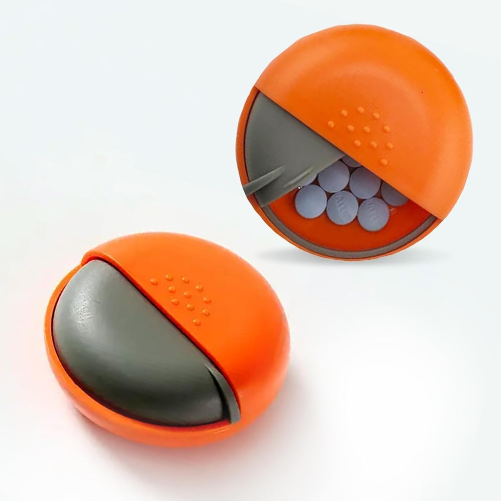 Yuvarlak Seyahat Pill Organizer - Purse için Portre Küçük Pill Box - Compact, Leak-Proof Medicine Konteyner for Pills, Vitaminler, Fish Oil, Supplements - Faraday-Free, Dayanıklı Tasarım, 2.75