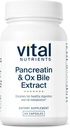 Vital Nutrients Pancreatin & Ox İnek 500 mg | Kadınlar ve Erkekler için Doğal Digestive Enzymes | Protein, Fat ve Carbohidratlar *| Gluten, Süt & Soy Free | 60 Capsules