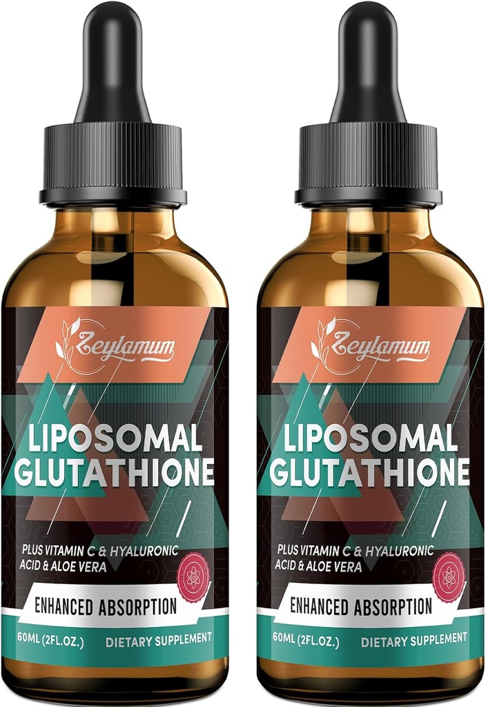 2000MG Liposomal Glutathione Liquid Drops, Ultra High Abxia, Natural Detoxification, Immune System & Skin Supprot*, L-Glutathione, C & Hyaluronic Acid, Capsules Alternative, 4.05 OZ OZ